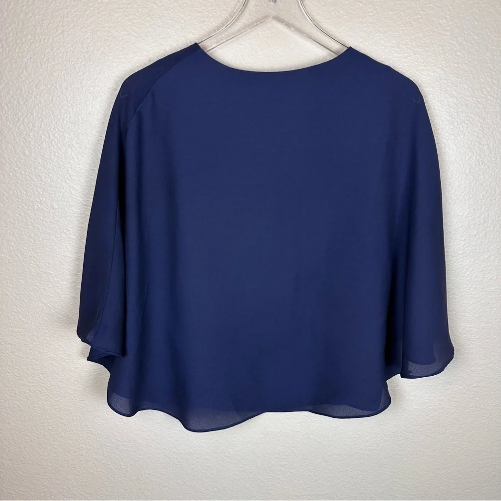 JEALOUS TOMATO NAVY BLUE CAPE BLOUSE - Picture 4 of 4